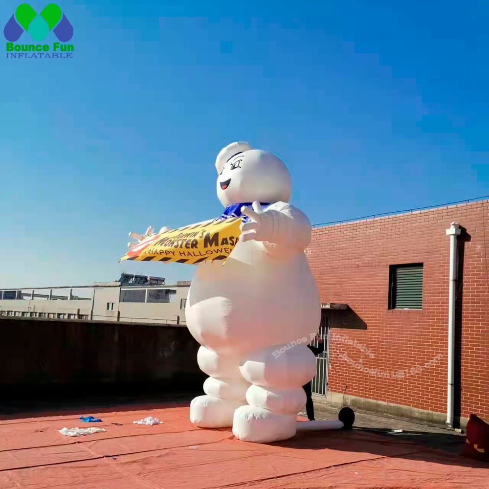 10m height (33ft) Stay Puft Inflatable Marshmallow man PU Halloween decoration Ghostbuster model for outdoor advertising