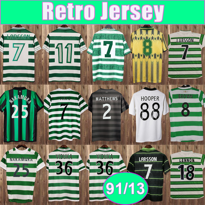 1991 2013 LARSSON Retro Mens Soccer Jerseys NAKAMURA KEANE VIDUKA MORAVCIK MJALLBY BLINKER BRATTBAKK Home Away Vintage Football Shirts
