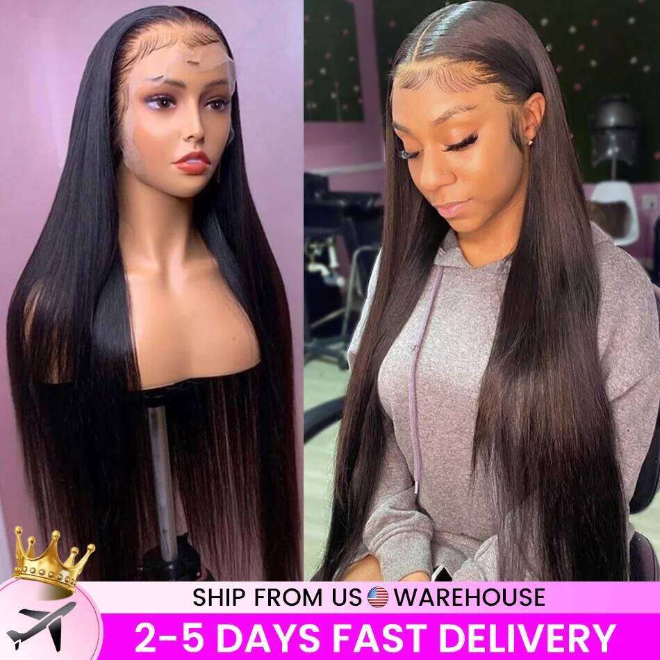 HD Transparent 13x6 Front For Women Pre Plucked Raw Indian Bone Straight 13x4 Lace Frontal Human Hair Wigs