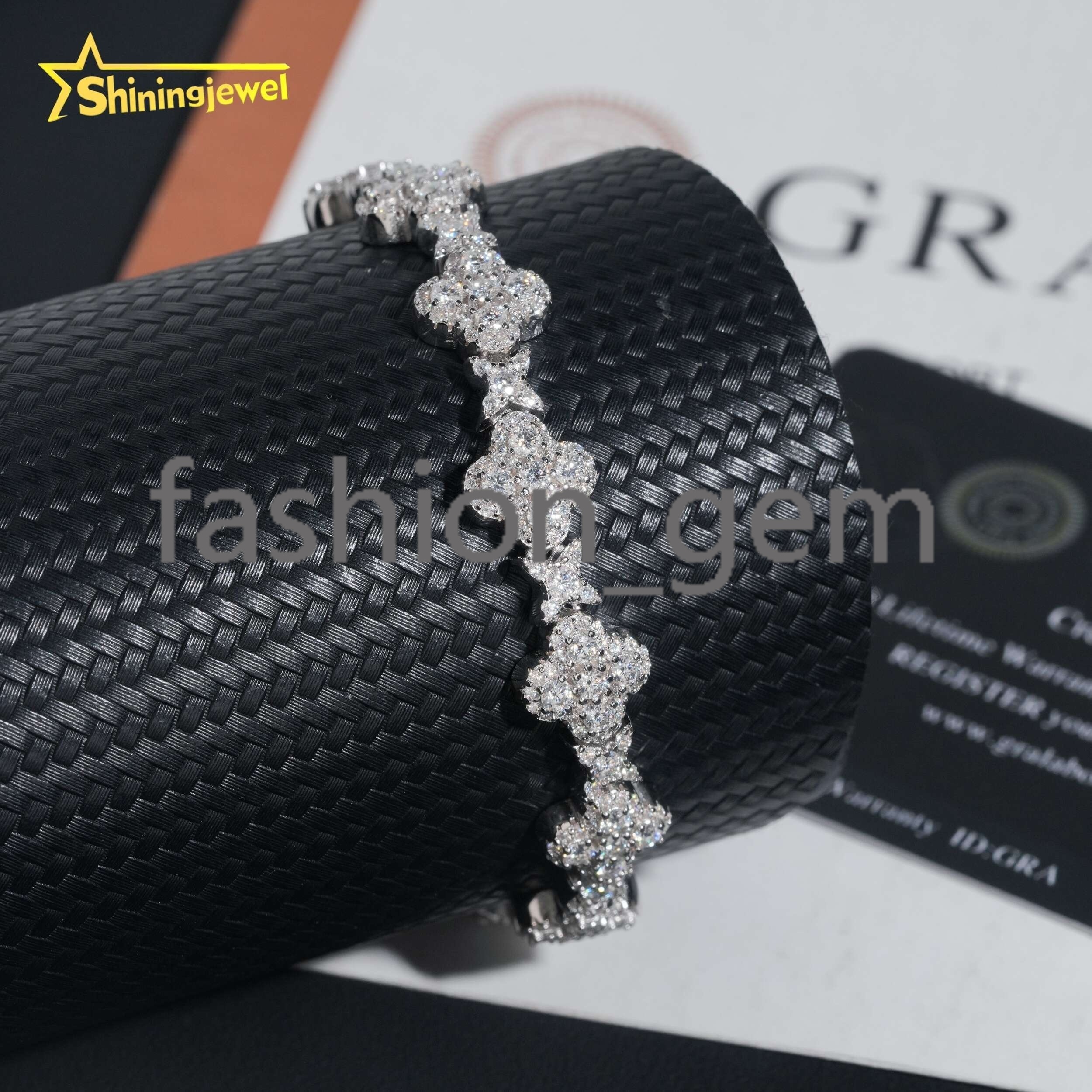 New Arrival Pass Diamond Tester 925 Silver Hip Hop Iced Out Cross Tennis VVS Moissanite Bracelet
