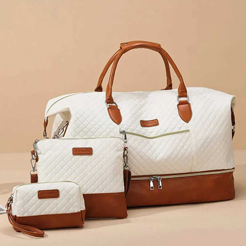 3pcs Travel Duffel Bag Outdoor Luxury Boston Handbag with Shoes Pack Large Hiking Short Distance Luggage Bags Swimming Satchel W250618