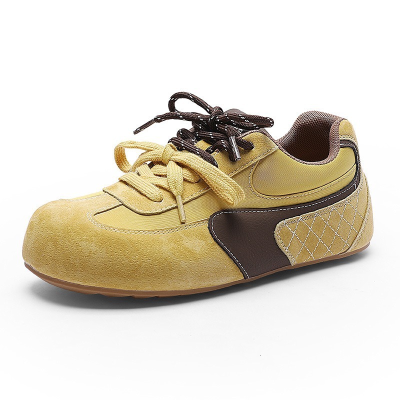 Big Head Ugly Cute Forrest Gump for Women 2025 Spring New Genuine Leather Shallow Mouth German Training Lightweight Breathable Sports Casual Shoes ddm