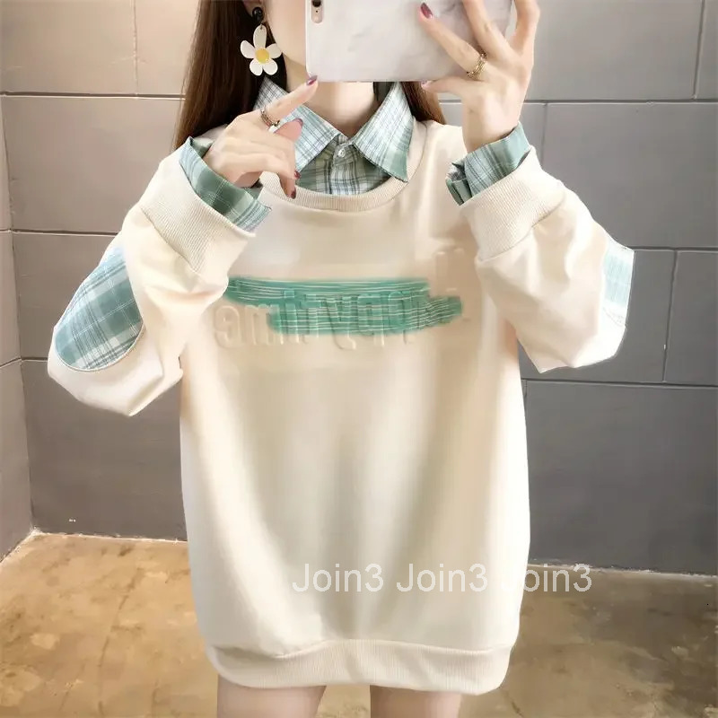 Basic With Orint On Cotton Sweatshirt for Women Long Sleeve Woman Tops Dropshiping Xxl M Korean Clothing 2025 Trend E Pullover