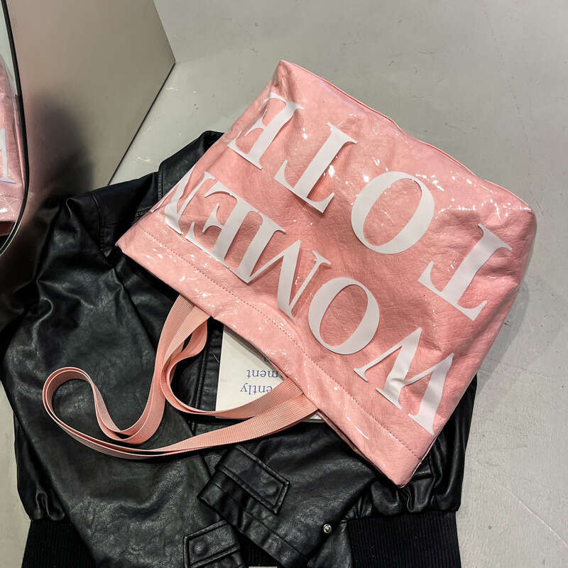 2025 Summer New Fashionable Letter Print Versatile PVC Handbag Large Capacity Tote Bag