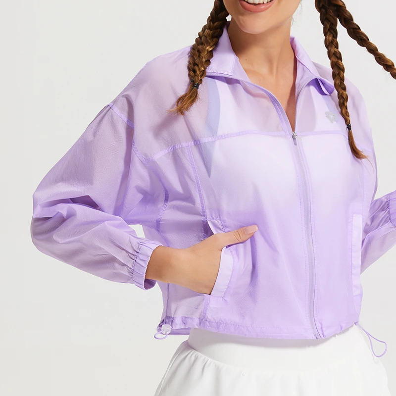 Summer Women Sun UV Protection Jacket Long Sleeve Yoga Gym Running Clothing Zipup Jackets Thin Beach Sweatshirt Workout Shirt 250617