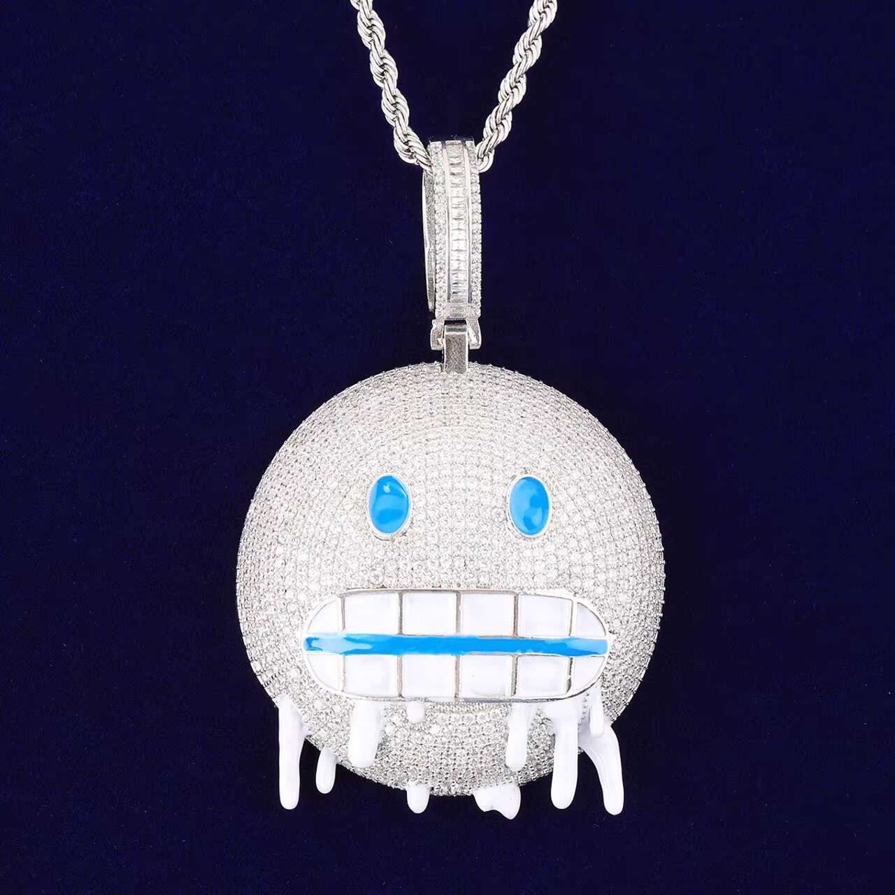 Trendy Hip Hop Custom Moissanite Pendant Chain Necklace Cold Face Cartoon Ice out with High Fashion Style