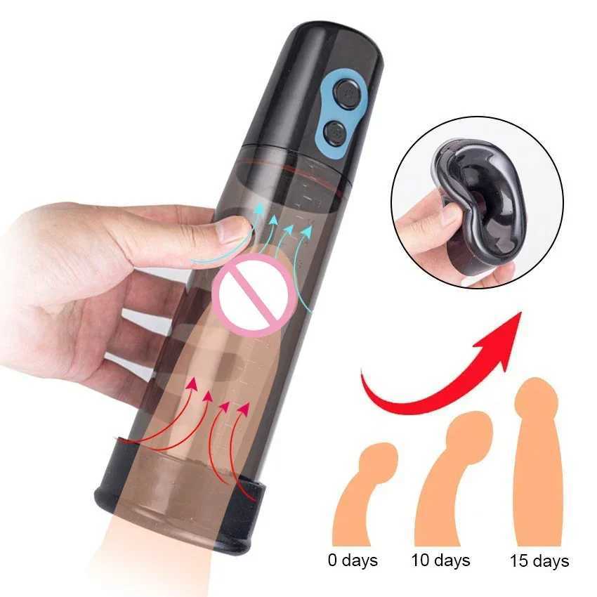 Electric Penis Pump for Men Male Masturbator Penis Extender Penile Vacuum Pump Penis Enlargement Enhancer Massager Ring Sex Toys W250618