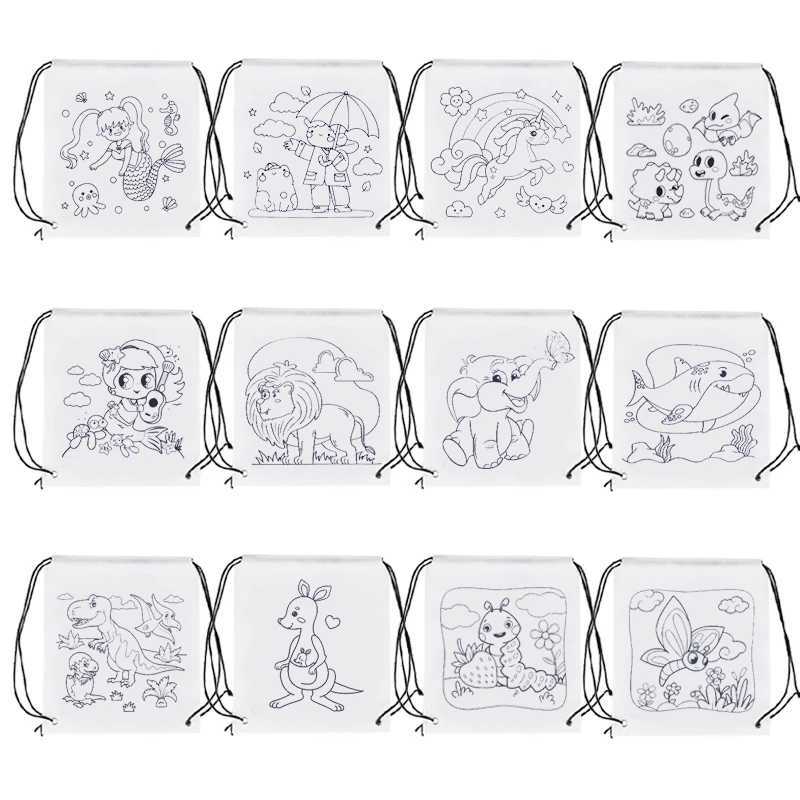 Coloring Drstring Bags Carto Coloring Bags Party Drstring Bags Birthday Party Favor DIY Party Gift Bags Backpacks B250618