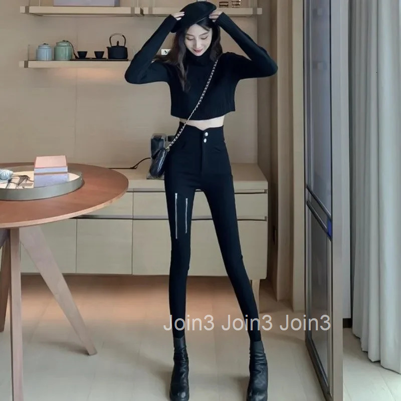 Elastic Female Trousers Long Zipper Harajuku Clothing Aesthetic Chic and Elegant Womens Pants All Medium One Size Xxl New In G
