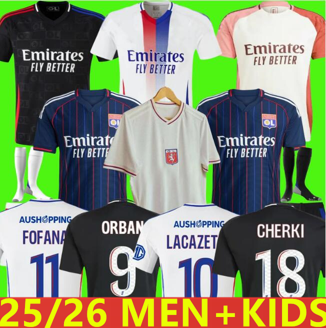 25 26 Maillot de foot DEMBELE Soccer JerseyS Special Lyon 2025 75-Year Anniversary Kit Lyonnais CAQUERET OL AOUAR TRAORE football shirt men kids kit