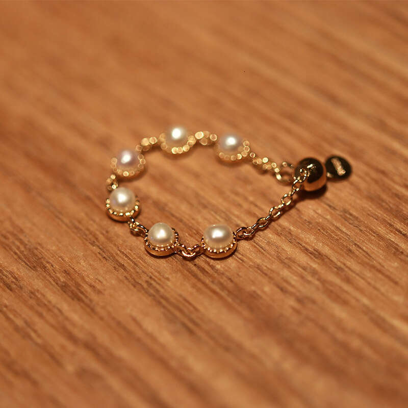 Light Luxury Australian High Imitation Opal Bead Soft Chain Jewelry Versatile High-end Adjustable Ring