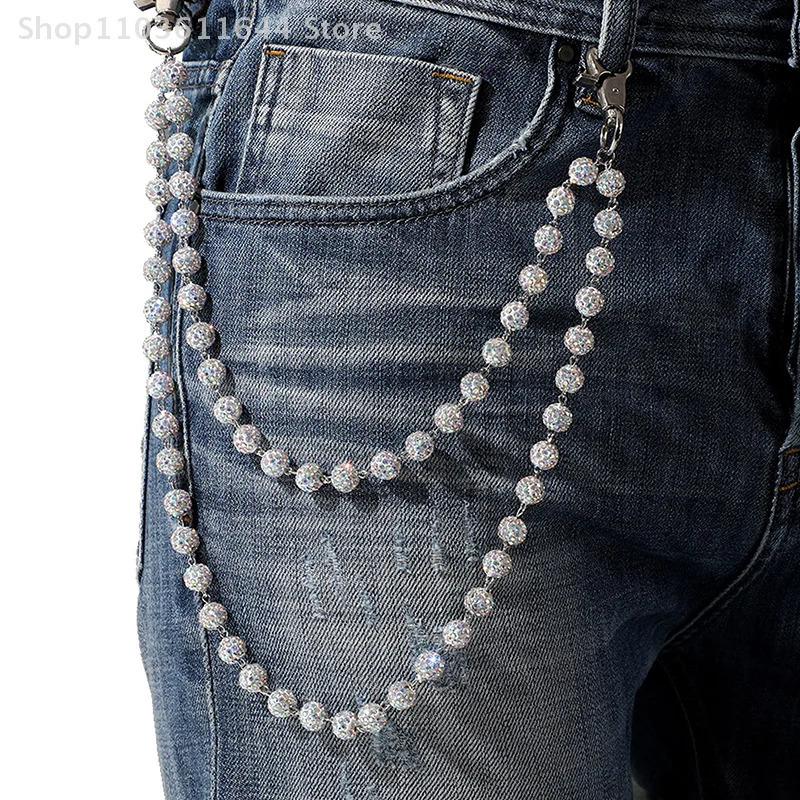 Hip-hop Pants Chains High-quality Ball Beads Waist Chains Simple Jeans Chain Fashion Pants Chain Clothing Accessories Gifts 250618