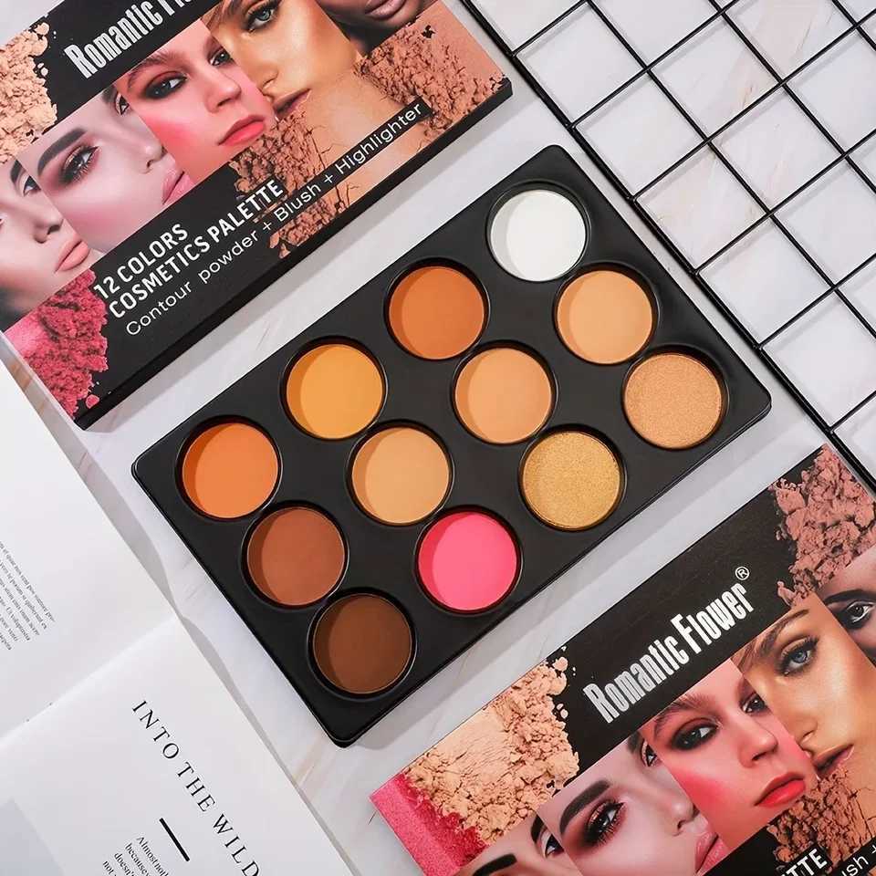 12 Colors Cosmetics Palette Contour Powder Blush Highlighter Set Waterproof Long-Lasting Makeup Kit for Professional Home Use XJ250618