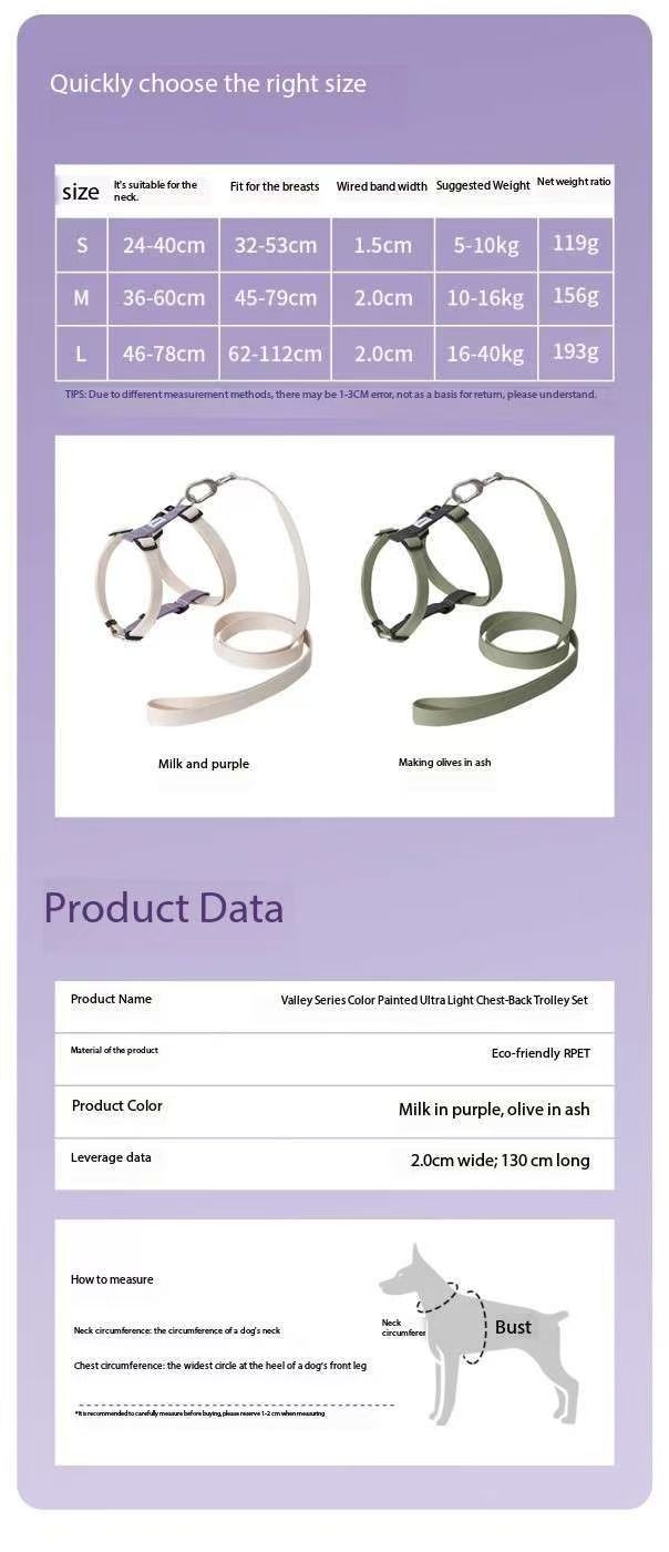 Random 1 Set Of 2 Colors X-Shape Anti-Pull Pet Harness And Leash For Small Dogs