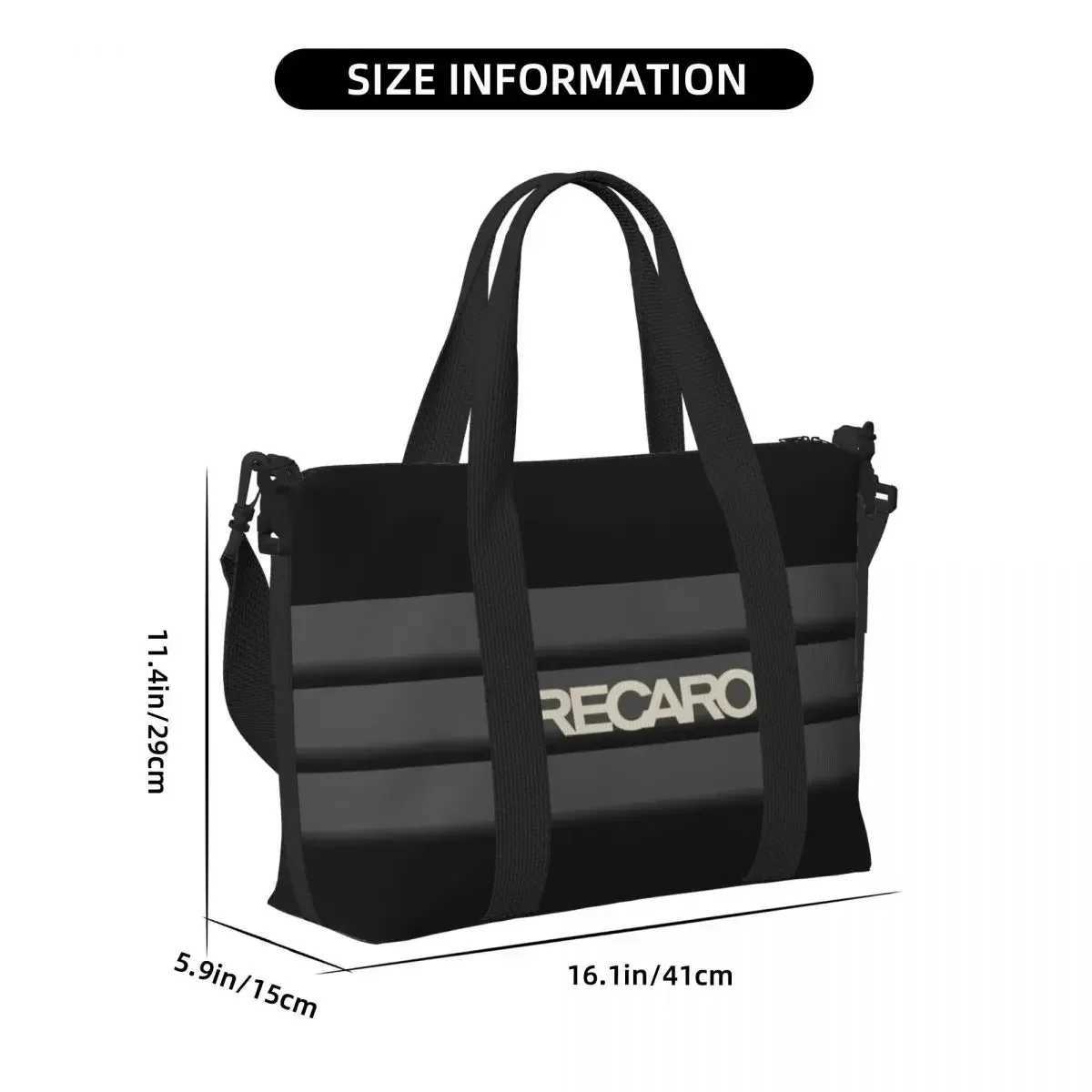 Custom Recaros Beach Tote Bag for Women Large Compartment Gym Beach Travel Bags W250618