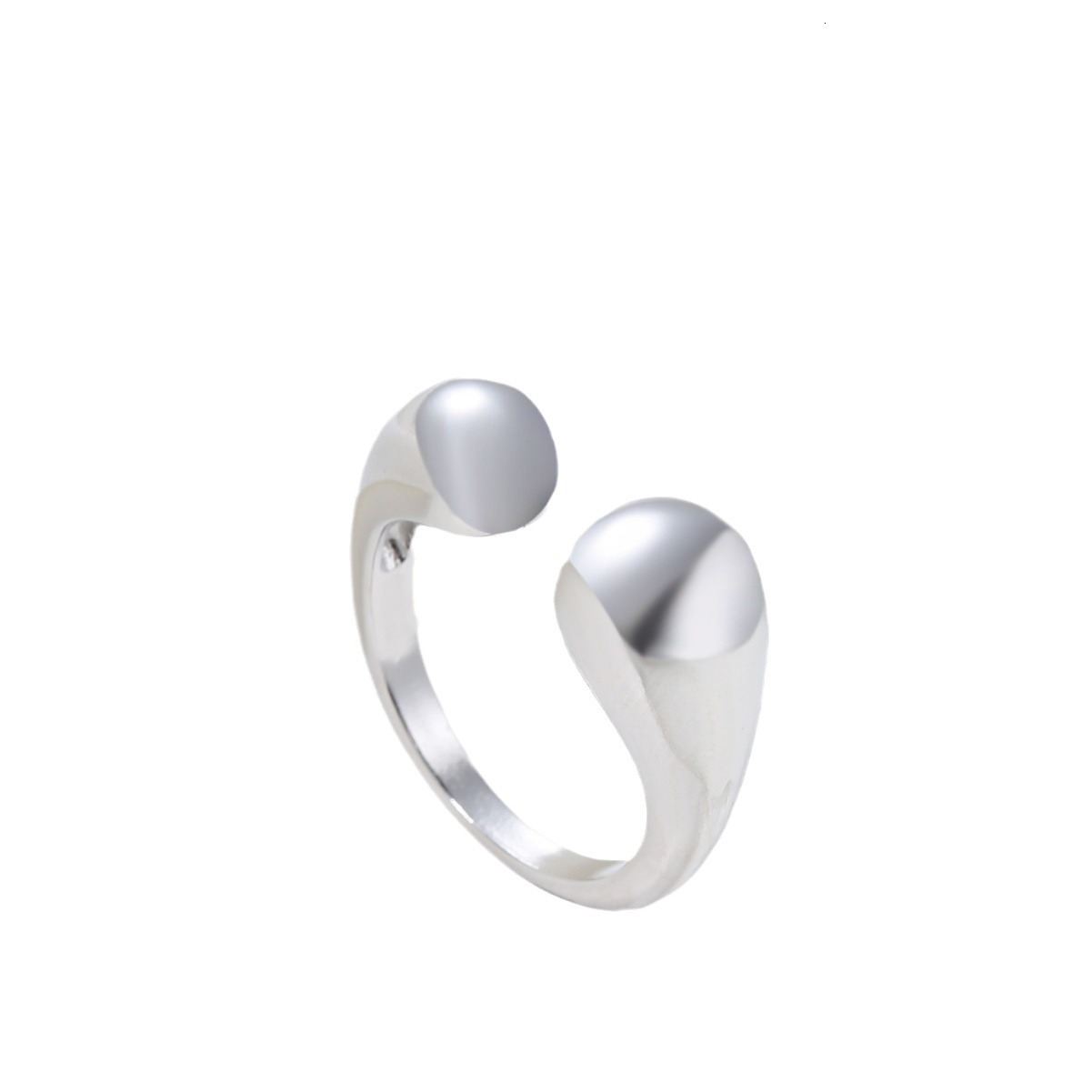 Fashion Fresh Sweet Personality Alloy Smooth Water Drop Shape Ring Design Korean Style Hand Jewelry