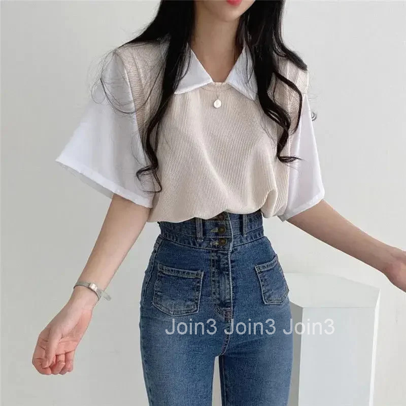 Baggy Womens Polo Shirts Summer Outfit Female Tee Fashion Clothing 2025 Korean Pulovers Elegant Yk2 Streetwear Style T-shirts