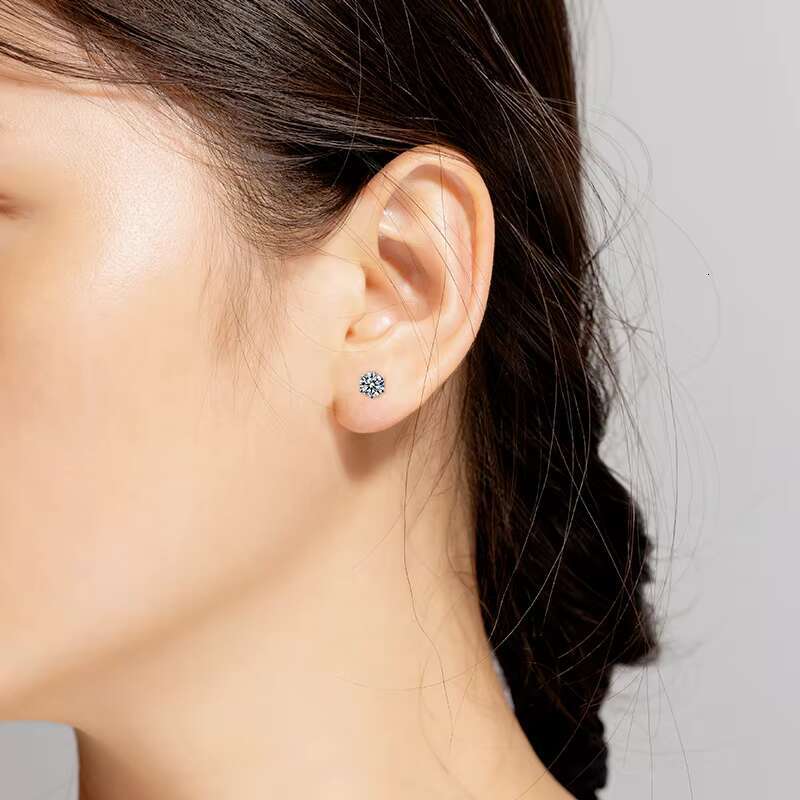 Wholesale Women Moissanite Earring Gold Plated 925 Sterling Silver Hoop Earrings for Women