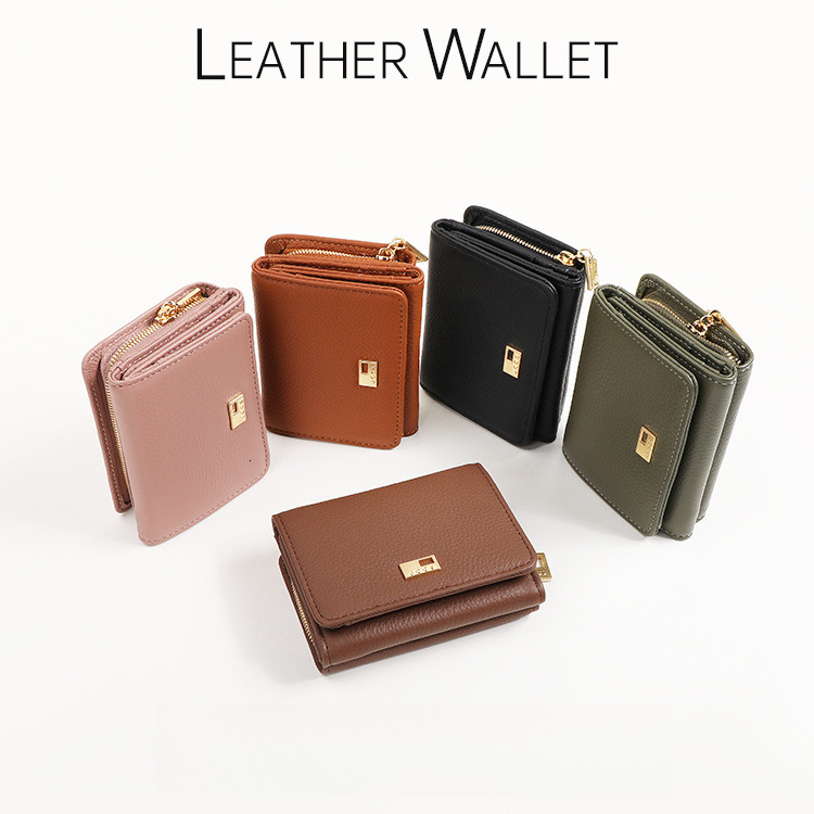 Freeshipping New Designer Genuine Women's Leather Wallet Luxury Clutch Zipper Multi-card Slot Card Holder Large Capacity Japanese Style Short Sol
