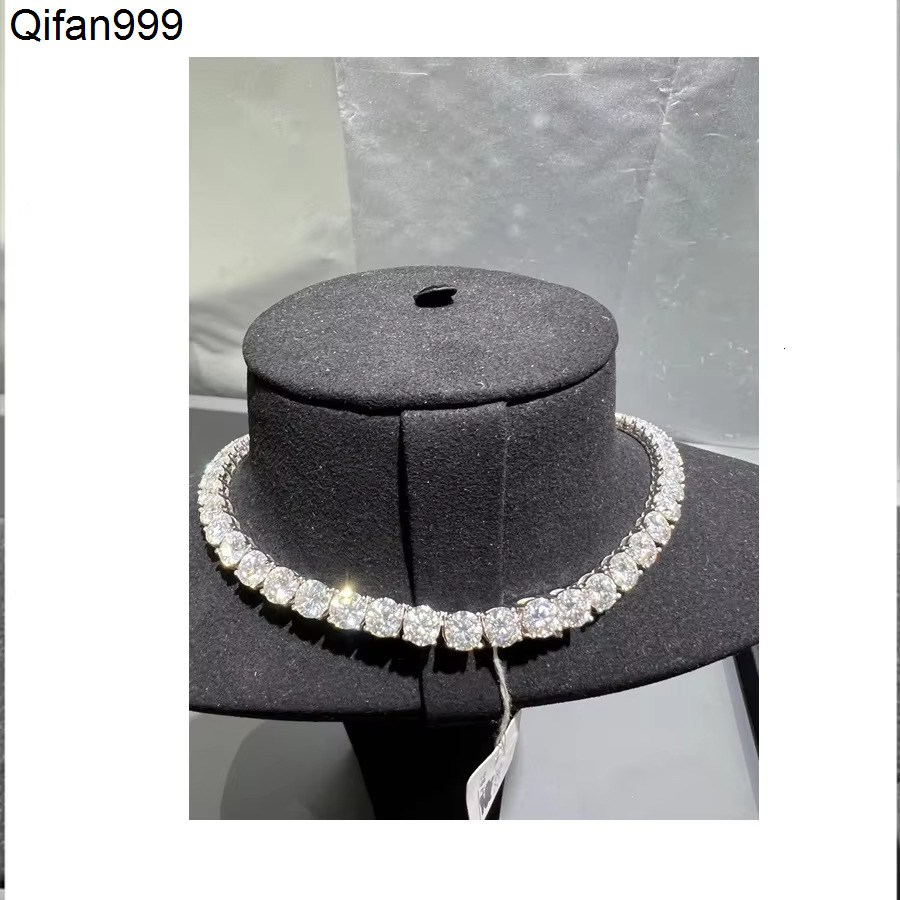 Hot Sale VVS Mossanite Jewelry Tennis Chain Silver 5mm 24 Inches Necklace Silver Plated Chain Diamond Tennis Chains