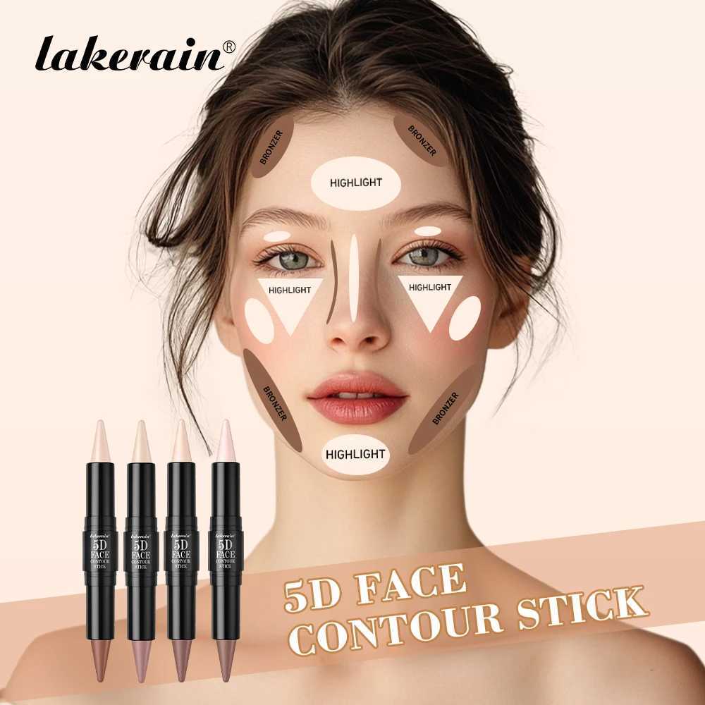 Double Head Highlight Pen Highlighter For High Nose Bridge Shadow V Face Foundation Contour Makeup Concealer Stick Cosmetics XJ250618