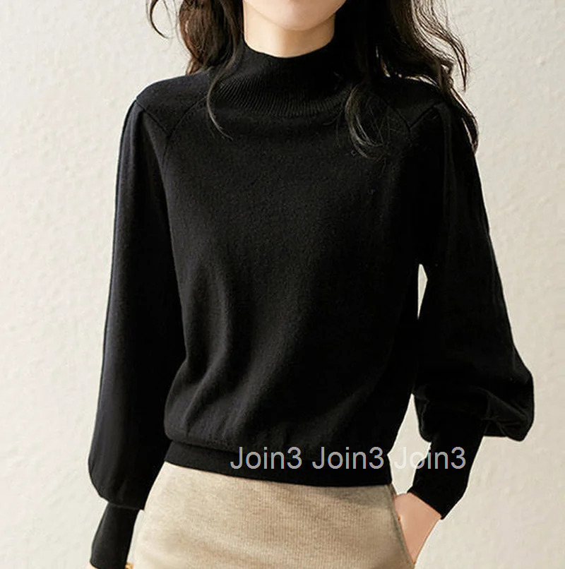 Ladies Sweaters Gigh Neck Jerseys Brown Pullover Knitted Top for Women Turtleneck Black Fashion 2025 Cashmere Streetwear Jersey