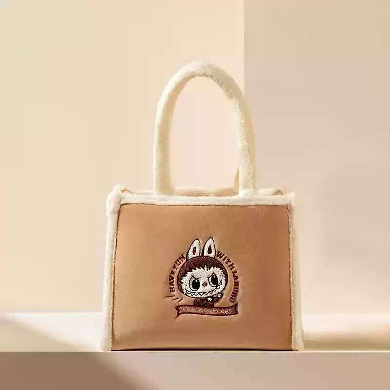Authentic Bubble Mart Classic Series Labubu Plush Tote Bag Brown Cute Trendy Surrounding Girl Birthday Gift