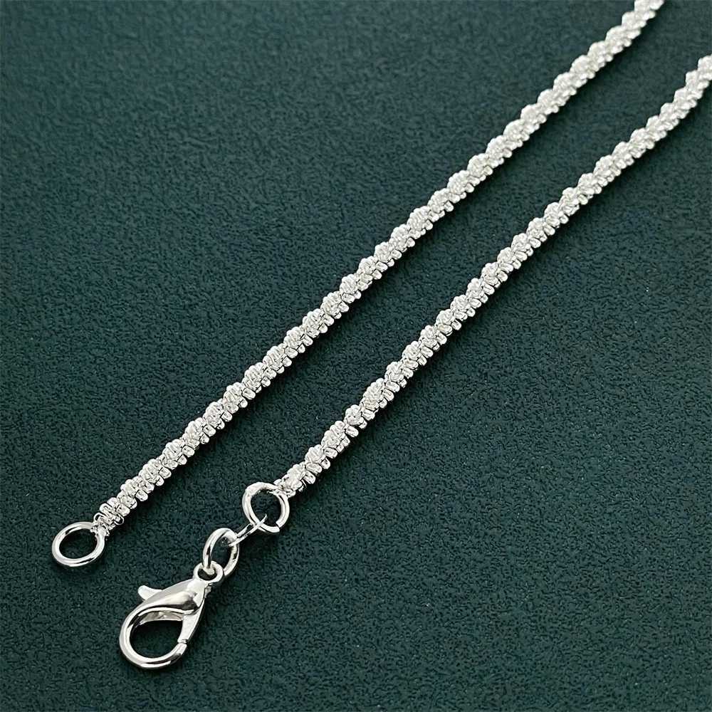 Exquisite 925 sterling silver sparkling necklace for women engagement party jewelry gifts W250618