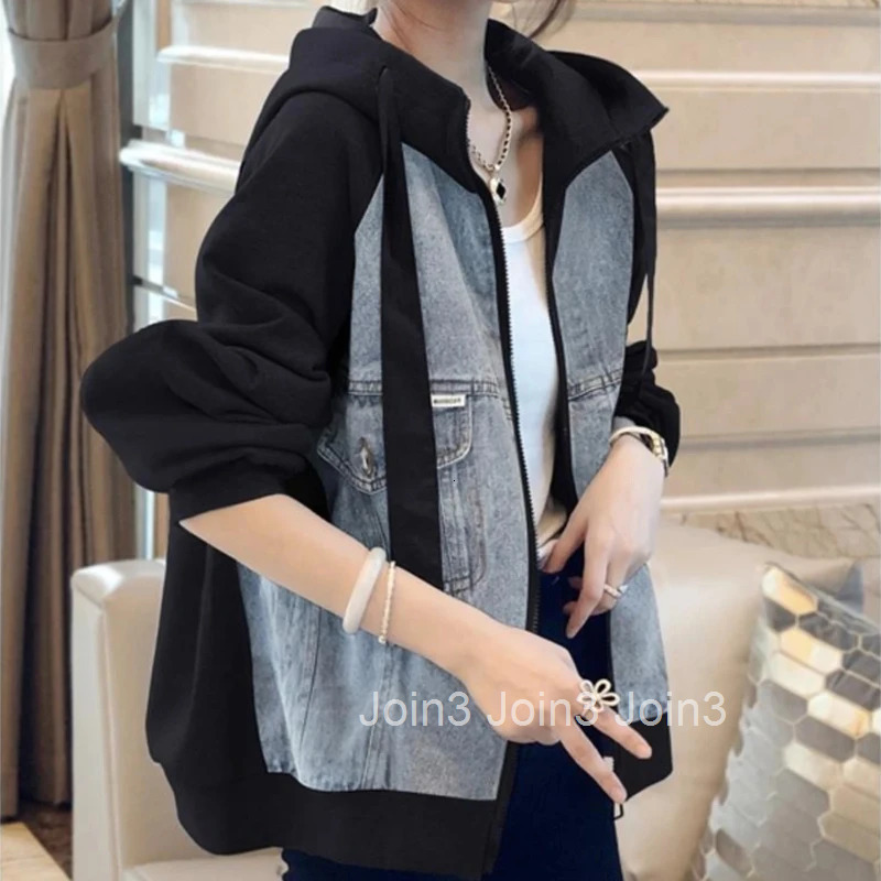 Cowboy Coat Woman Long Sleeve Hooded Denim Jacket for Women Trench Luxury 2025 New Collection Low Cost in Promotion Streetwear