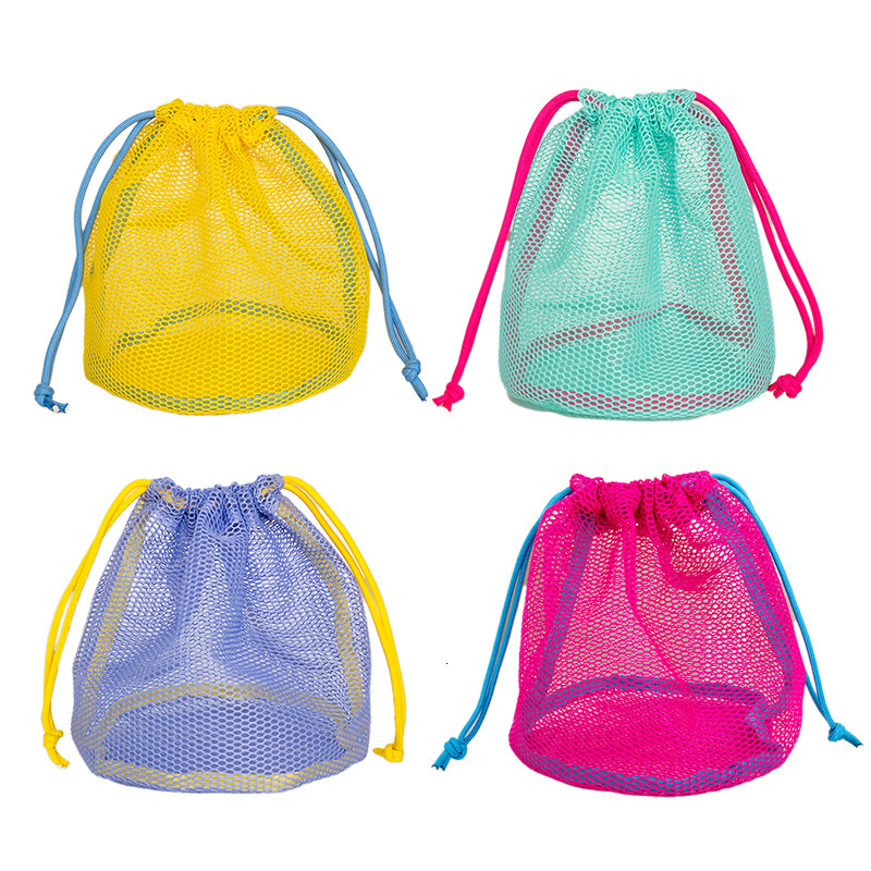 Children's Toy Storage Mesh Beach Handheld Drawstring Travel Toiletry Bathroom Swimming Bag