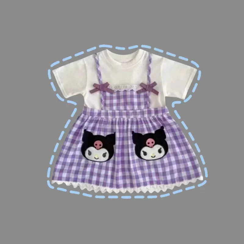 Sanrio Sanrio Summer Girls Dress Cotton Cartoon Unicorn Kuromi Party Princess Dresses For 3-8 Years Girls Daily Leisure DressXJ250618