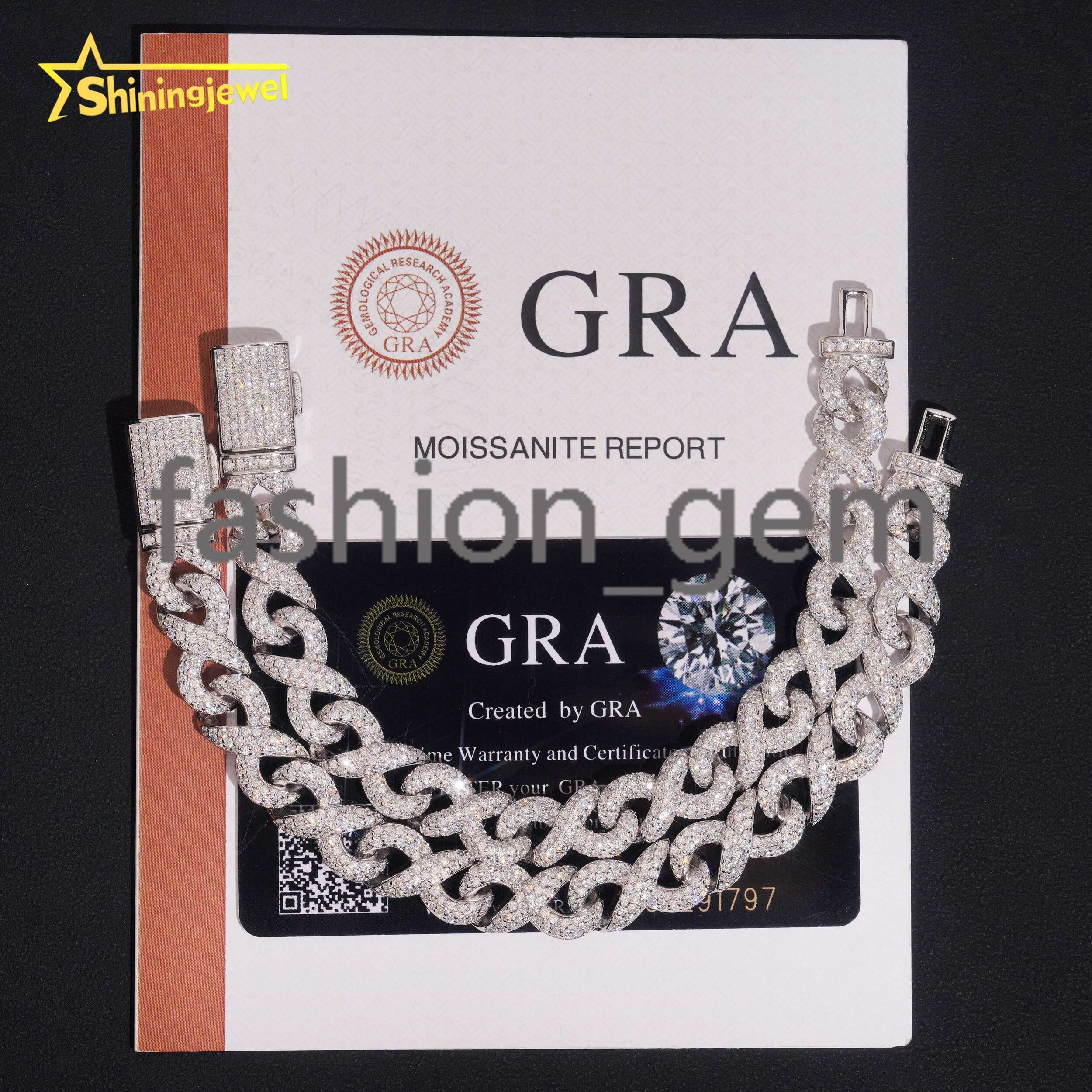 Cuban Link 7-8 Inches Moissanite Lab Diamond Chains Cuban Link Bracelet 925 Chain Iced Out Jewelry Bracelet Men