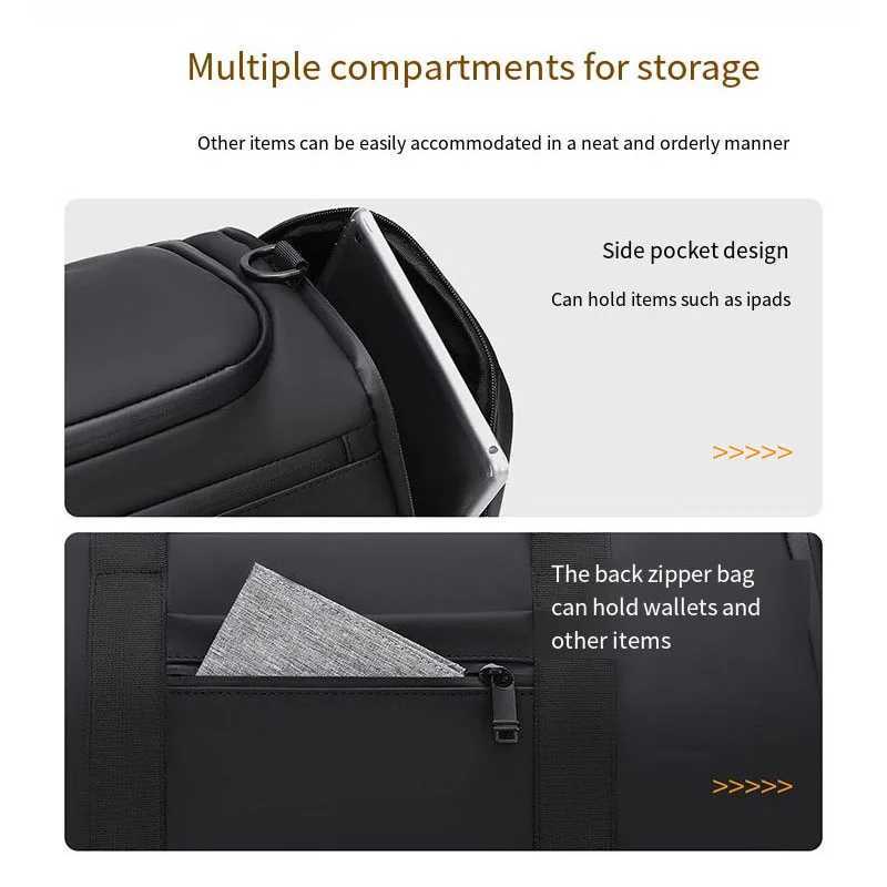 Large-Capacity Travel Bag Outdoor Water-Repellent Handbag Independent Shoe Compartment Sports Fitness Bag Unisex Multi-Functional Storage Bag W250618