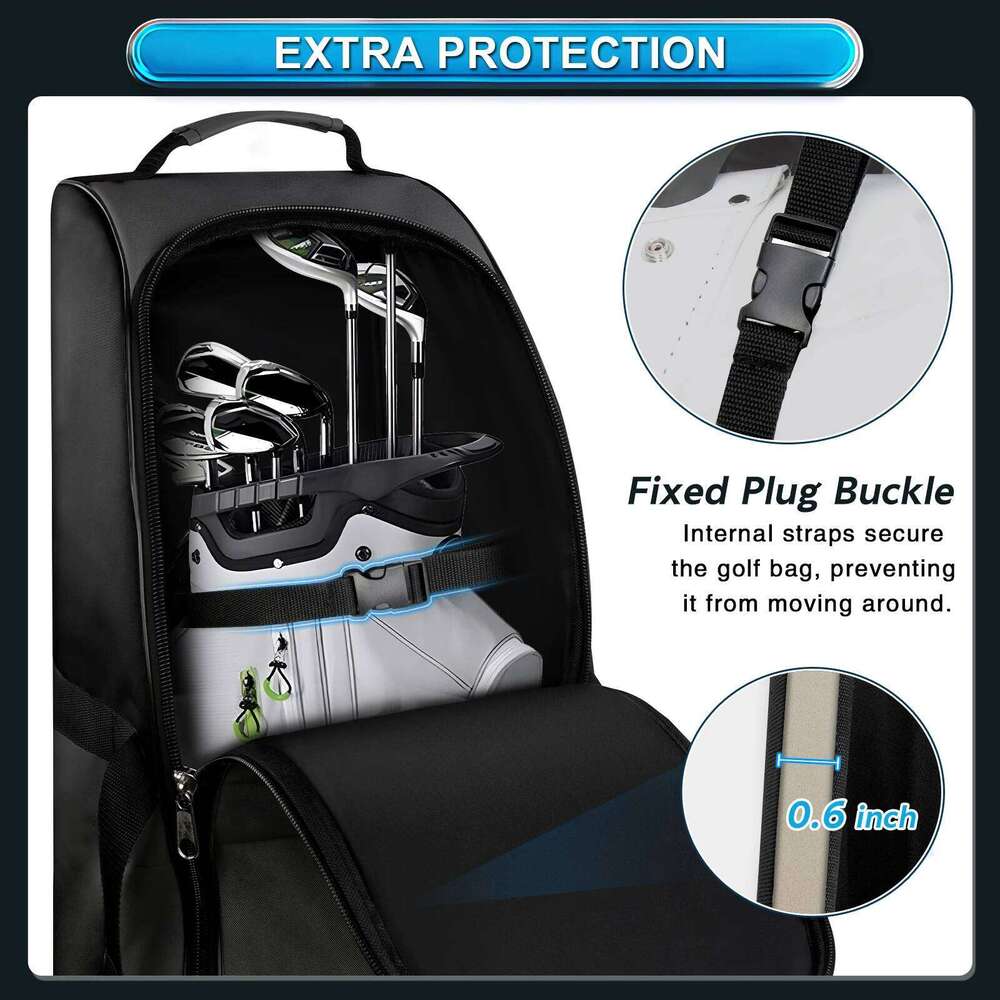 Bag Heavy Duty 900D Polyester Oxford Wear-Resistant Excellent Zipper With Wheel Soft Sided Foldable Golf Travel Case