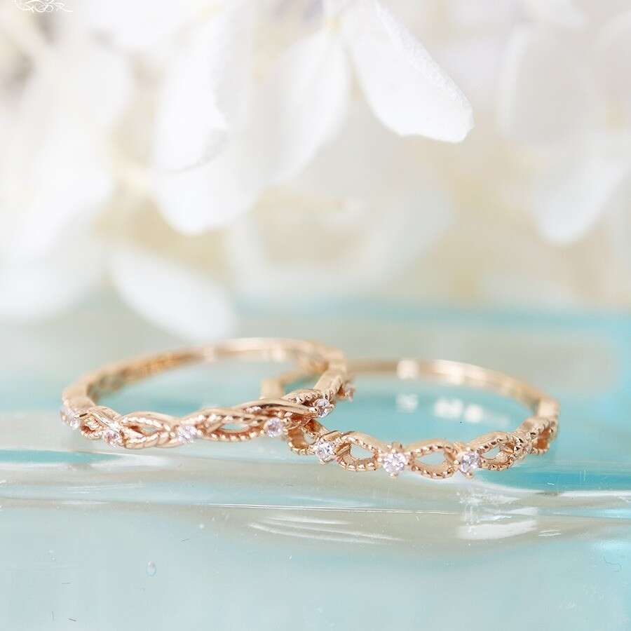 New Simple Leaf Hollow Narrow Zircon Same Style Light Luxury Adjustable Open Ring