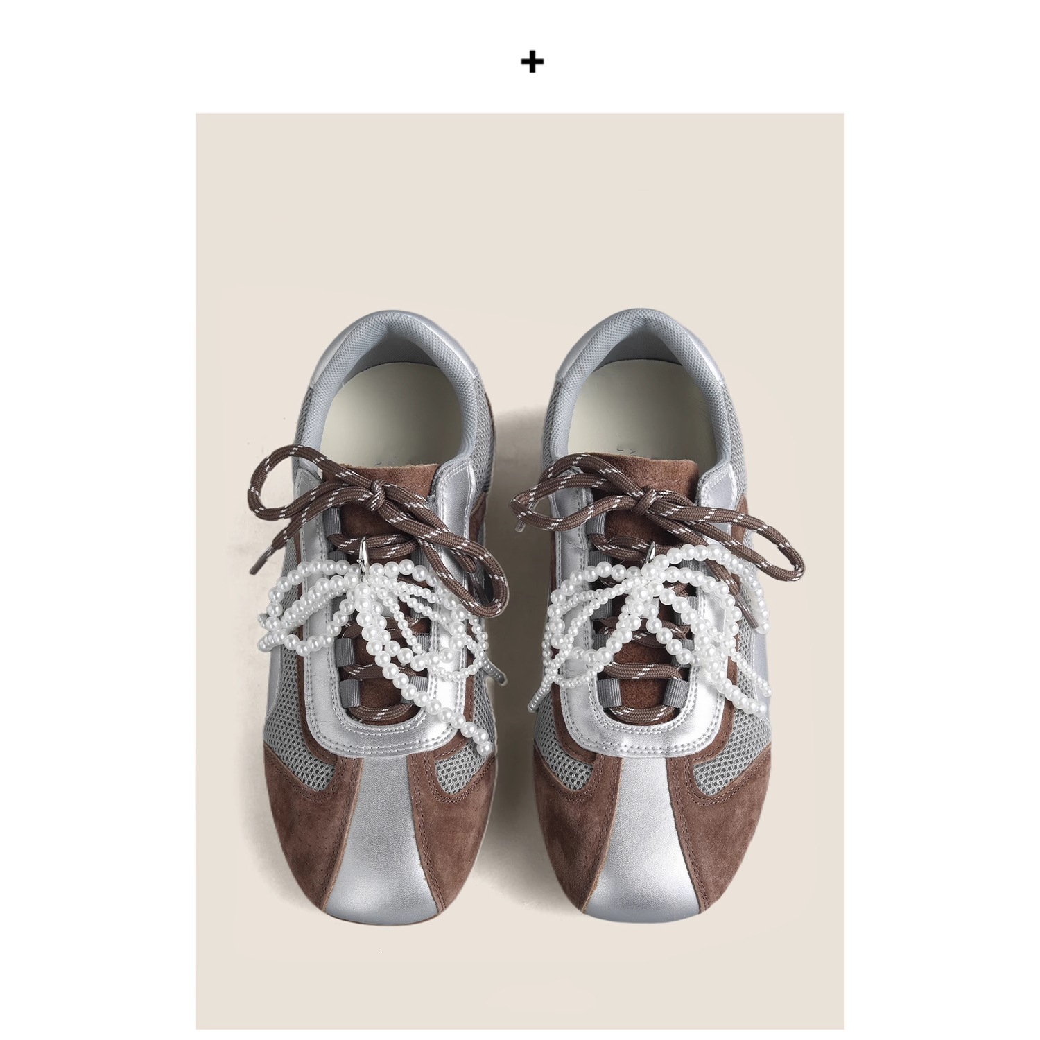 Genuine Leather Two-Tone Su Yinyin Same Style German Training for Women 2025 Spring Summer Soft Sole Beaded Bowknot Agan Casual Shoes ddmythur