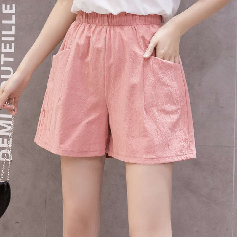 Cotton Linen Shorts For Women Plus Size Wide Leg Home Beach Hot Summer Loose Casual Sports Five-Point Pants B5