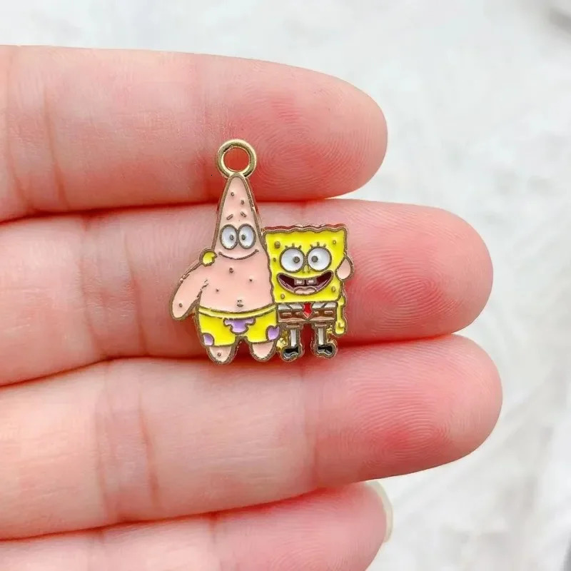 10PCS Cartoon Pendant Key Chain Small Pendant Necklace DIY Jewelry Accessories Alloy Drip Oil charms 250609
