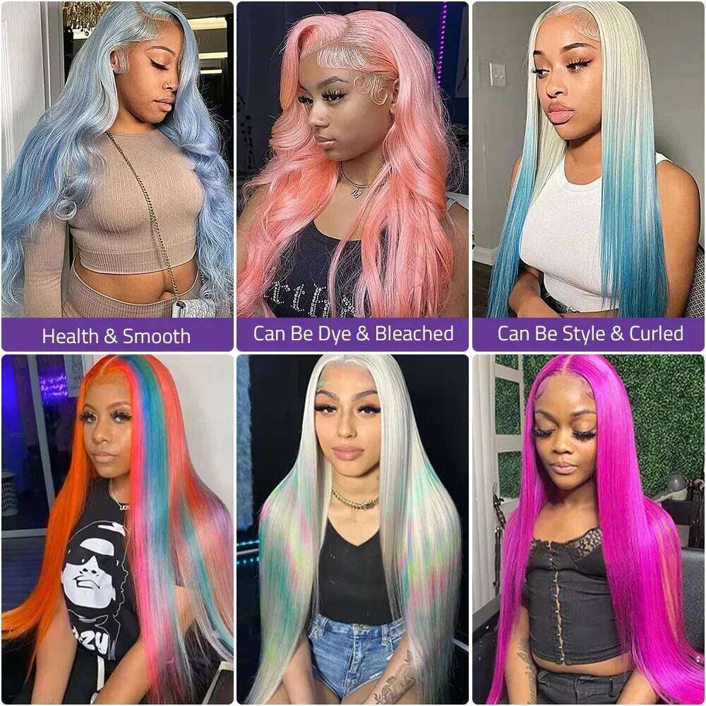 Brazilian 36 Inch Bone Straight Black 13x6 HD Frontal Wigs 5x5 Glueless Lace Closure Ready To Wear Human Hair Wig 360 Full