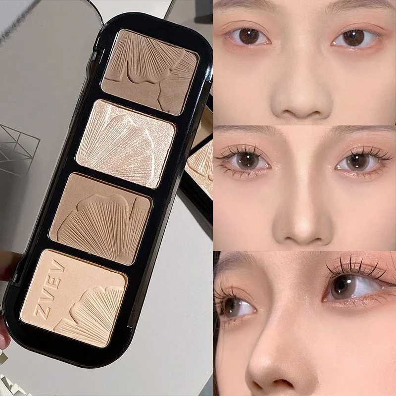 4 Color Contouring Highlighter Shading Palette Natural Nose Shadow Aegyosal Face Three-dimensional Matte Brighten Bronzer Makeup XJ250618