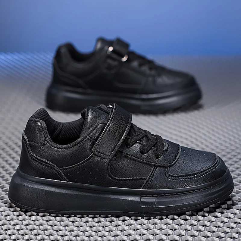 Breathable Sneakers Kids Boys Girls Sports Running Casual Shoe Leather Non-slip Soft Soled Children White Tennis Outdoor Shoes Z250618