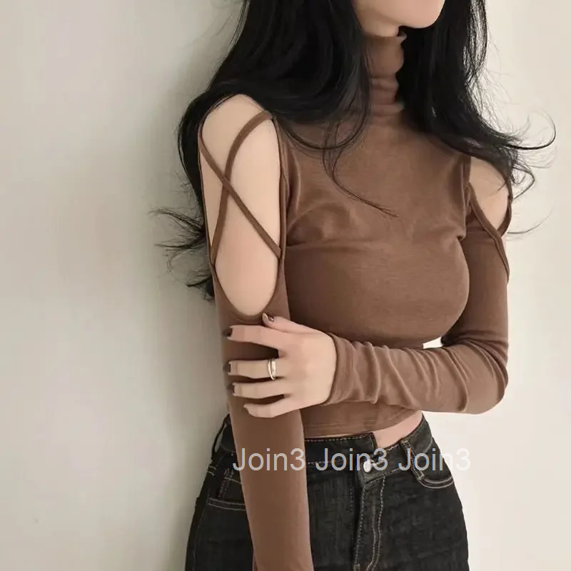 Womens Long Sleeve T-shirt Slim Korean Fashion Top Female Crop Pulovers Reviews Many Clothes Yk2 Popular Harajuku Clothing 2025