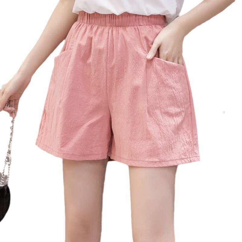 Cotton Linen Shorts For Women Plus Size Wide Leg Home Beach Hot Summer Loose Casual Sports Five-Point Pants B5