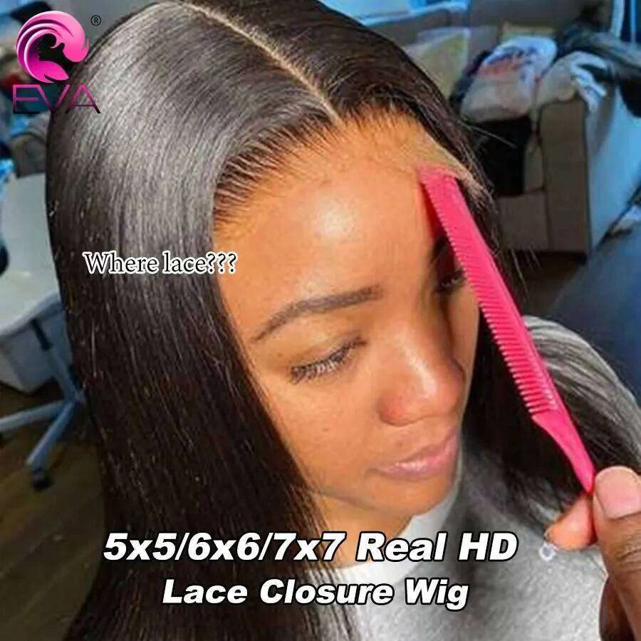 13x6 Hd Frontal Wig 13x4 Front Human Hair Bone Straight Closure Wigs 5x5 6x6 7x7 HD Lace Melt All Skins