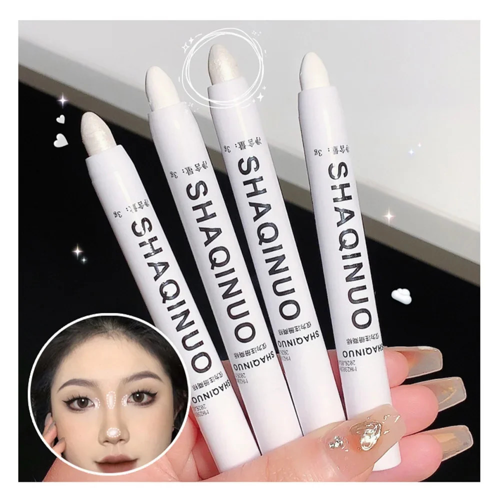 Matte Eyeshadow Stick White Eyeliner Shimmer Silver Highlighter Pen 250618
