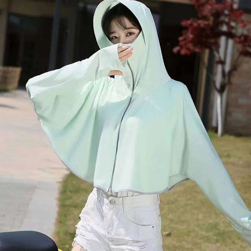 Summer Essentials: Soft-Silky Womens Outfit Featuring Anti-Ultraviolet Designation For Optimal Shielding Against Harmful Rays