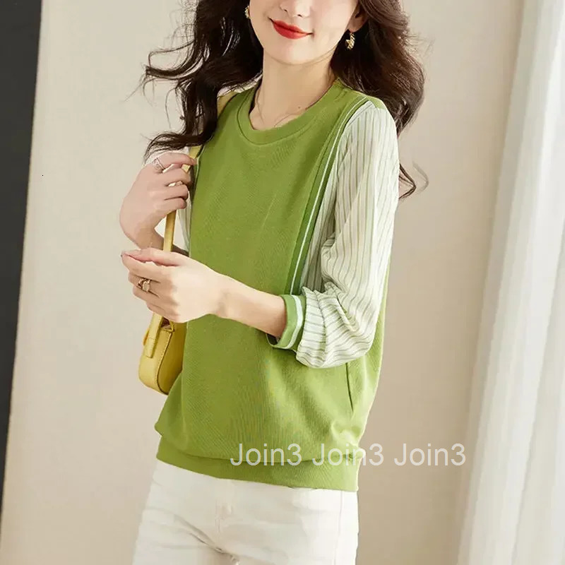 Pullovers Korean Round Neck Green Womens Sweatshirts Sweat-shirt Harajuku Fashion Sport Aesthetic High Quality Female Top E Emo