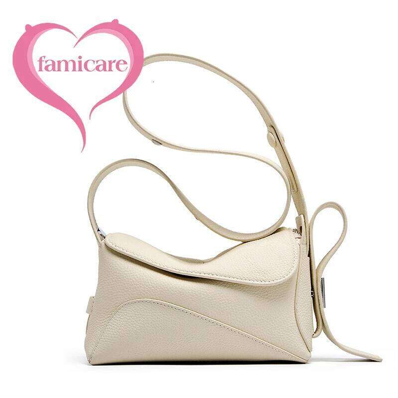 Genuine Leather Underarm For Women's Summer New Versatile Shoulder Bag With Geometric Streamlined Design Crossbody Handbag