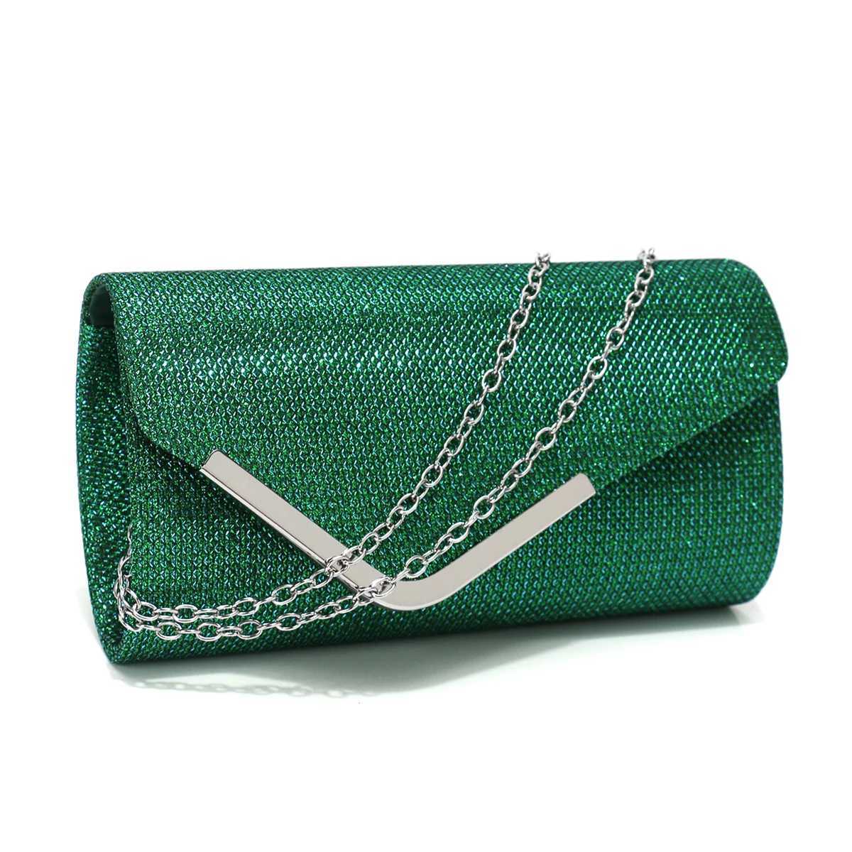 Fashion Women Evening Bags Sequins Day Clutch Bags Shoulder Chain Messenger Handbags Metal Party Wedding Bridal Handbags Z250618