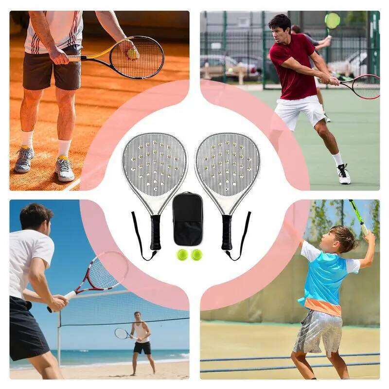 Beach Paddles Tennis Paddle Racket Optimized Airflow Holes Convenient Sports Training Racquets For Kids Adult Children Travel